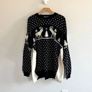 East Island Vintage Retro Reindeer Holiday Cozy Cotton Sweater Sz M‎